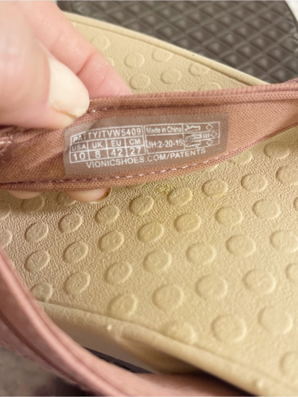Vionic Tide II Blush Pink Orthotic Flip Flop Sandals Women’s Size 10 - Picture 6 of 6